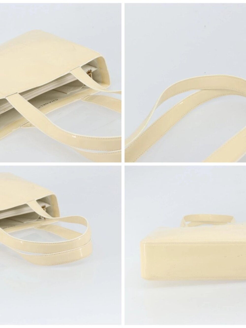 CHANEL Tote Bag Patent leather Beige Gold CC - Picture 16 of 16